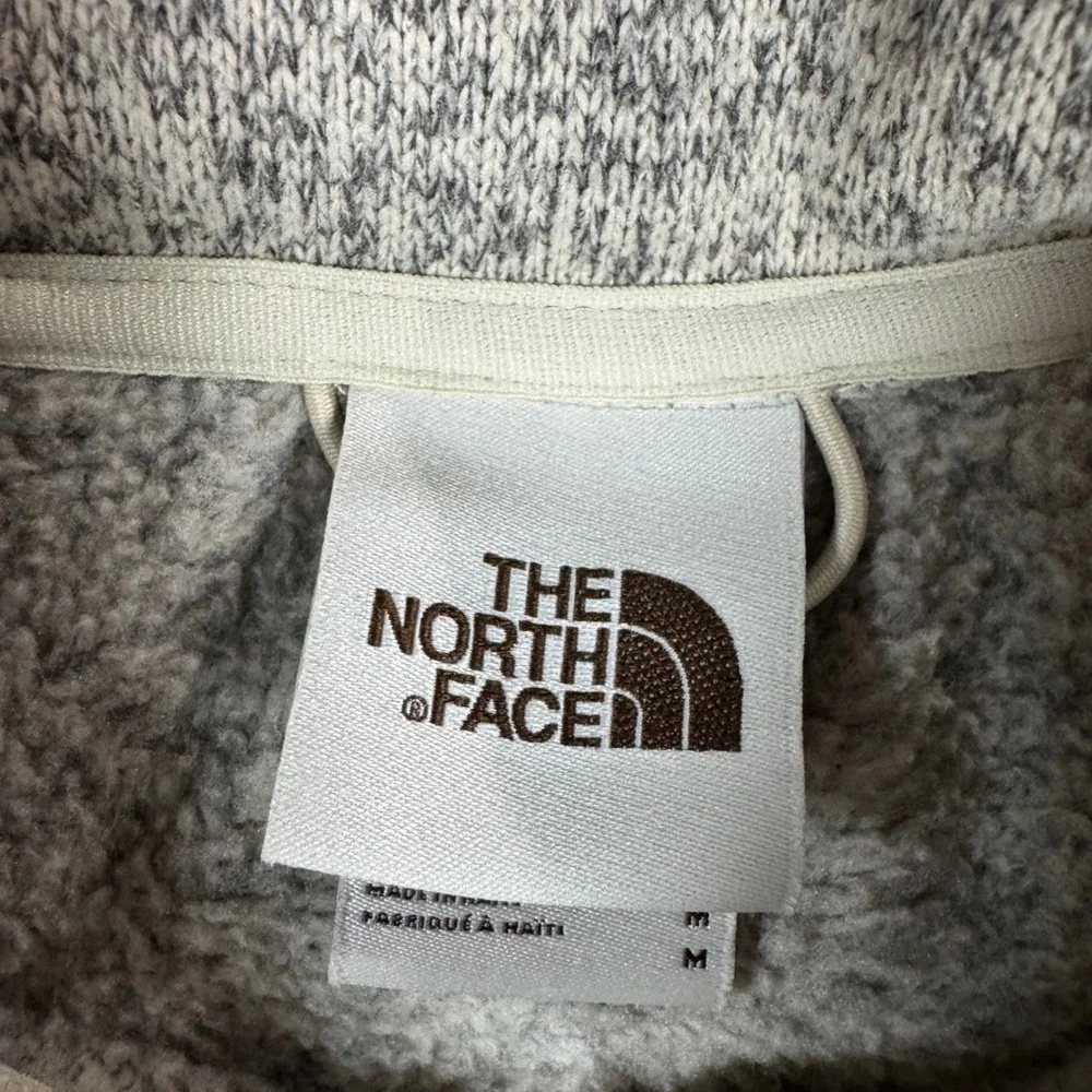 North Face Gordon Lyons Quarter Zip Fleece Pullover Grey Cream Mens M Gorpcore